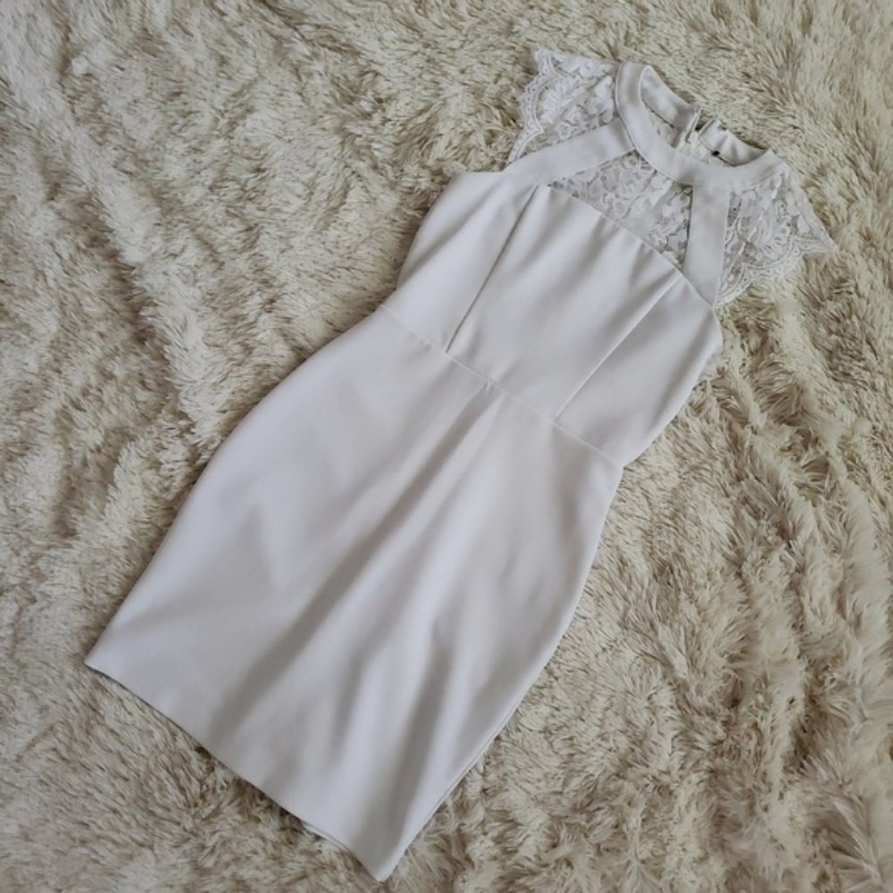 Bebe white lace dress